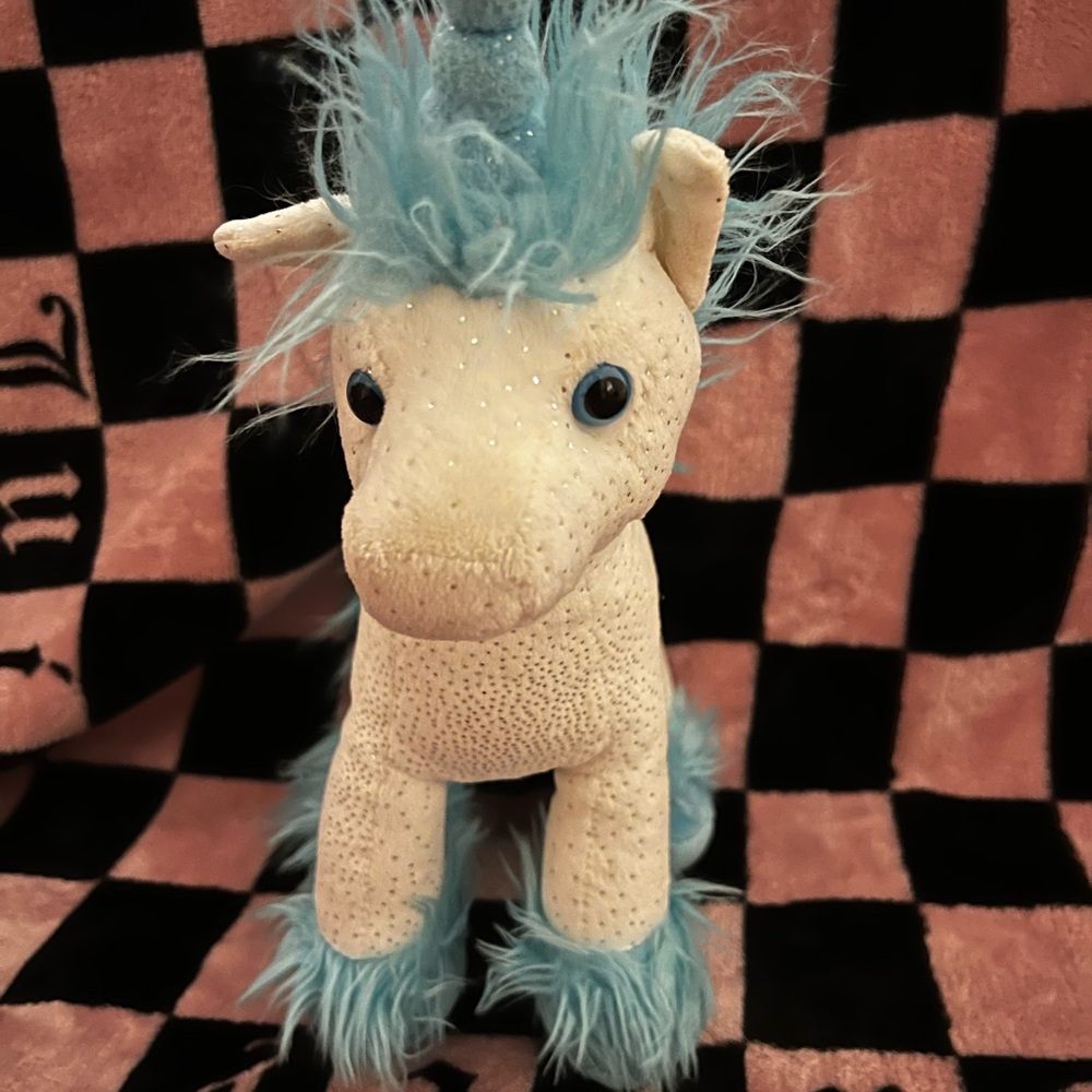 Gund Sparkly and Blue Stuffed Unicorn